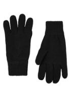 Topman Mens Selected Homme Black Knitted 'leth' Gloves