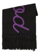 Topman Mens Purple And Black 'so Far So Good' Football Scarf