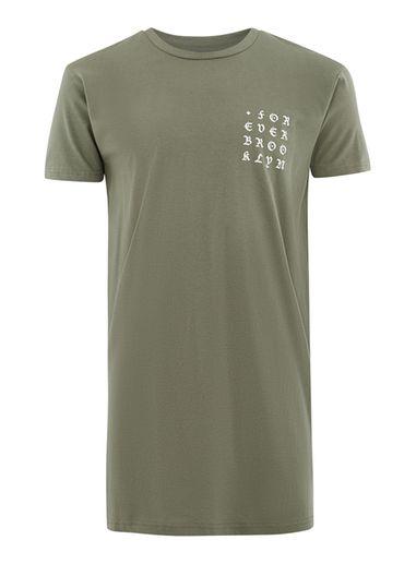 Topman Mens Khaki Brooklyn Longline Muscle T-shirt