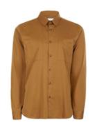 Topman Mens Brown Topman Premium Tan Silk Blend Dress Shirt