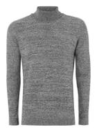 Topman Mens Grey, Black And White Twist Side Ribbed Jumper