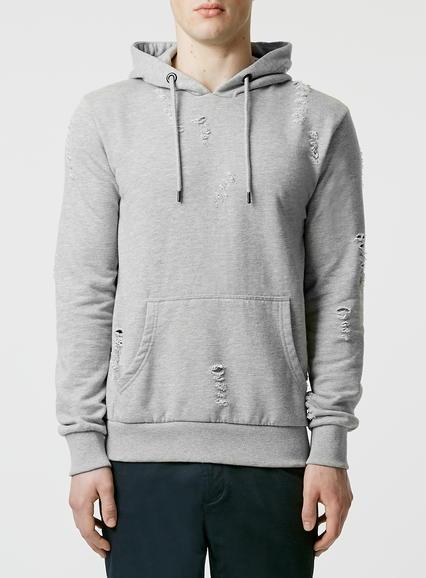 Topman Mens Green Criminal Damage Grey Hoodie*