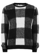 Topman Mens Black And White Check Sweater