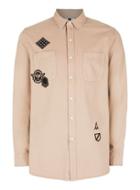Topman Mens Washed Stucco Pink Twill Badged Casual Shirt