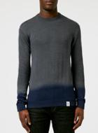 Topman Mens Nicce Grey Dip Dye Long Sleeve T-shirt
