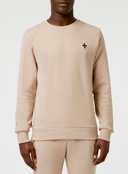 Topman Mens Brown Criminal Damage Beige Sweatshirt*