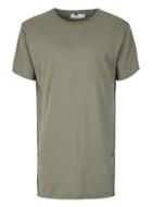 Topman Mens Green Khaki Distressed Longline T-shirt