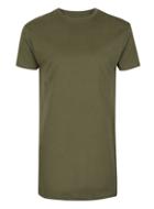 Topman Mens Green Khaki Muscle Fit Longline T-shirt