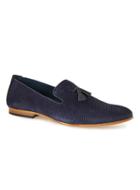Topman Mens Blue Navy Suede Loafers