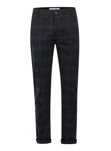 Topman Mens Blue Navy And Green Check Skinny Fit Pants