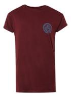Topman Mens Red Burgundy And Navy Velo Print Muscle Fit T-shirt