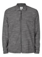 Topman Mens Ltd Black Slubby Zip Shirt