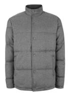 Topman Mens Mid Grey Grey Textured Puffer Jacket
