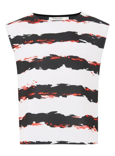 Topman Mens Tmd White Stripe Tank Top