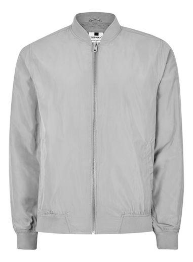 Topman Mens Grey Zip Hem Bomber Jacket
