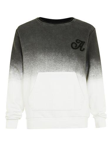 Topman Mens Antioch Black Dip Dye Sweatshirt*