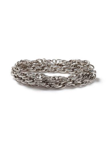 Topman Mens Silver Look Chunky Chain Wrap Bracelet*