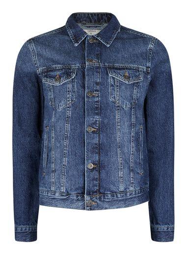 Topman Mens Blue Indigo Wash Denim Jacket