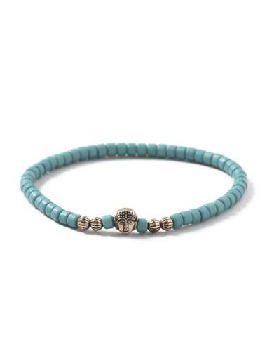 Topman Mens Green. Green Beaded Buddha Stretch Bracelet*