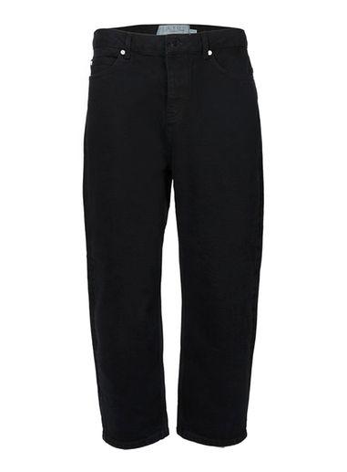 Topman Mens Ltd Black Wide Leg Cropped Jeans