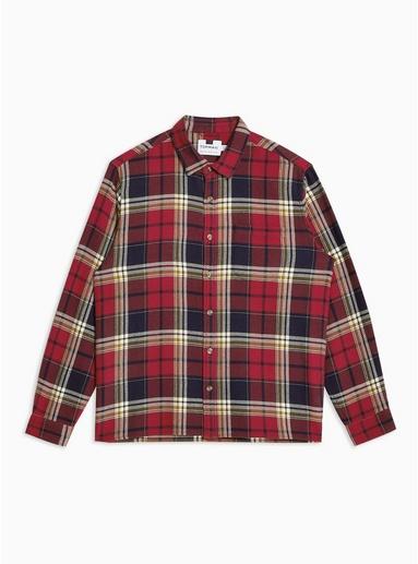 Topman Mens Multi Red Check Over Shirt