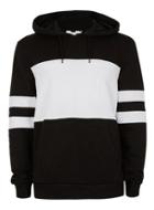 Topman Mens Black And White Panelled Classic Fit Hoodie