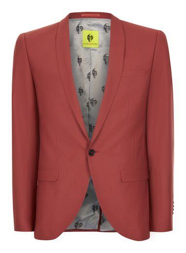 Topman Mens Brown Noose & Monkey Rust Slim Fit Blazer
