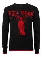 Topman Mens Black Full Moon Intarsia Sweater