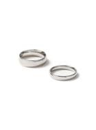 Topman Mens Silver Band Ring 2 Pack*