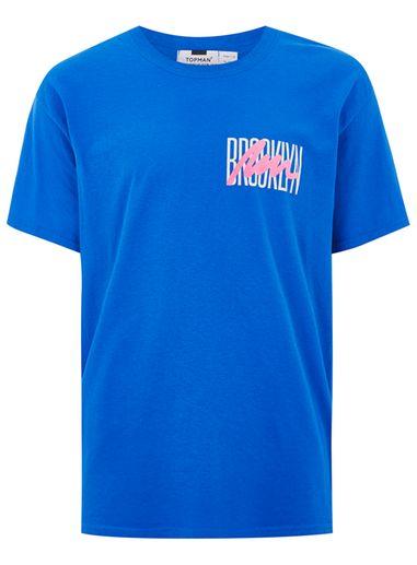 Topman Mens Blue Brooklyn T-shirt