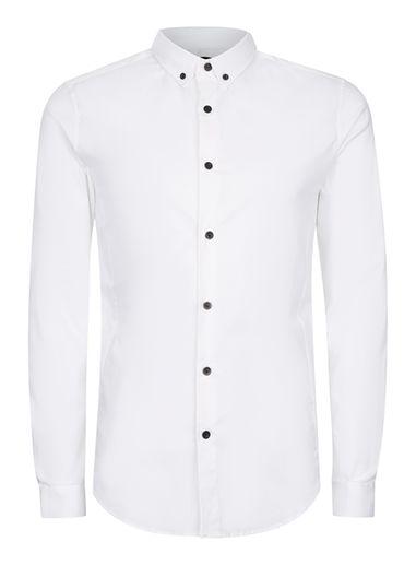 Topman Mens White Muscle Fit Shirt