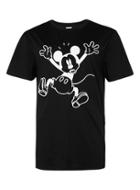 Topman Mens Black And White Embroidered Mickey Mouse T-shirt