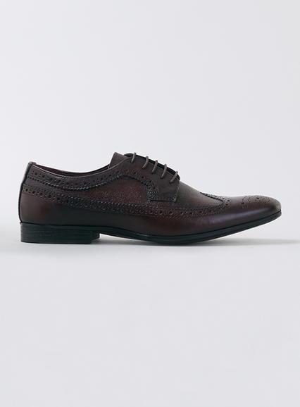 Topman Mens Red Burgundy Longwing Brogues