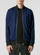 Topman Mens Blue Navy And Black Track Top