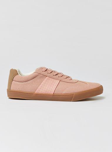 Topman Mens Pink Faux Suede Retro Sneakers