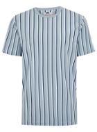 Topman Mens Navy Blue Striped T-shirt