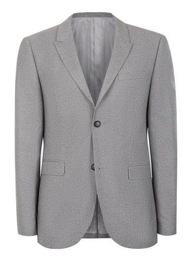 Topman Mens Light Grey Crepe Textured Skinny Fit Suit Jacket
