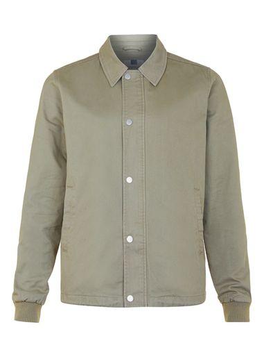Topman Mens Green Khaki Coach Jacket