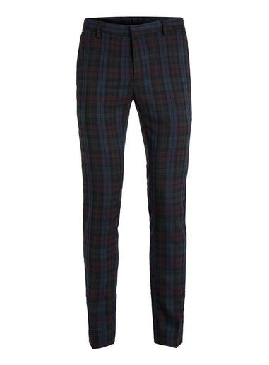 Topman Mens Multi Burgundy Check Ultra Skinny Fit Pants