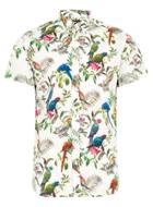 Topman Mens Selected Homme's White Tropical Shirt