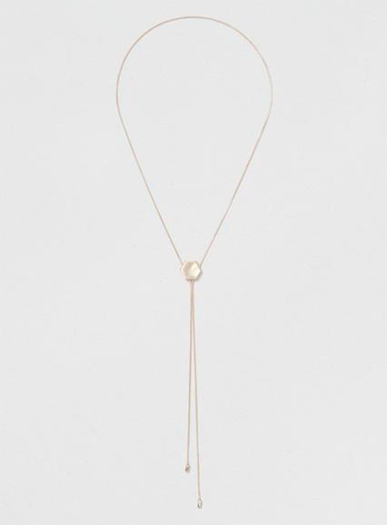 Topman Mens Metallic Hexagon Bolo Tie Necklace