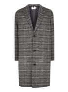 Topman Mens Mid Grey Grey Check Oversized Overcoat