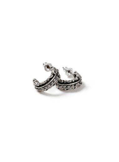 Topman Mens Silver Grunge Hoop Earrings*