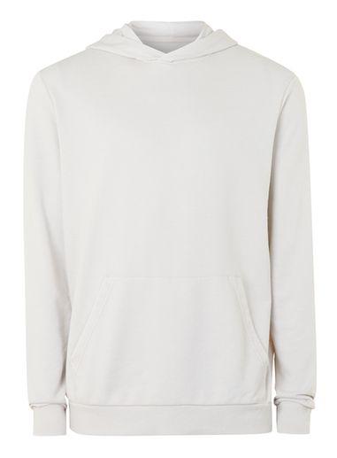 Topman Mens Off White Burnout Wash Classic Fit Hoodie