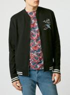 Topman Mens Black Orient Bomber Jacket