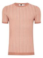 Topman Mens Pink Plaited Muscle Ribbed Sweater