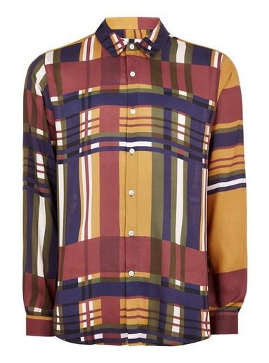 Topman Mens Multi Check Classic Shirt