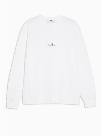 Topman Mens Signature White Printed Sweatshirt