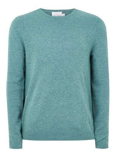 Topman Mens Blue Teal Cashmere Sweater