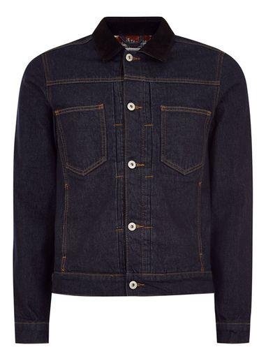 Topman Mens Blue Raw Lined Denim Jacket